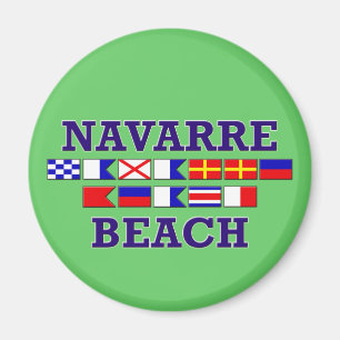 Imán Navarre Beach Round Magnet