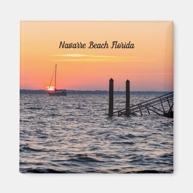 Imán Navarre Florida Santa Rosa Sunrise Square Magnet (Frente)