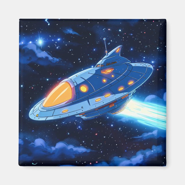 Imán Nave espacial alienígena de dibujos animados (Frente)