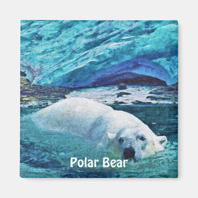 Imán Nave Polar Bear & Ice Wildlife Art Magnet (Frente)