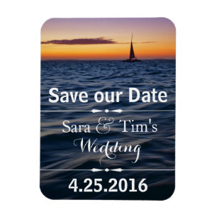 Imán Navegación al atardecer Nautical Save the Date