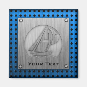 Imán Navegación con pinceladas Metalizado