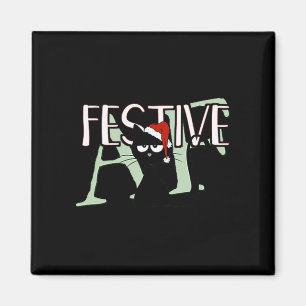 Imán Navidad Alegre Irónico Sarcástico Gato Festivo Pr