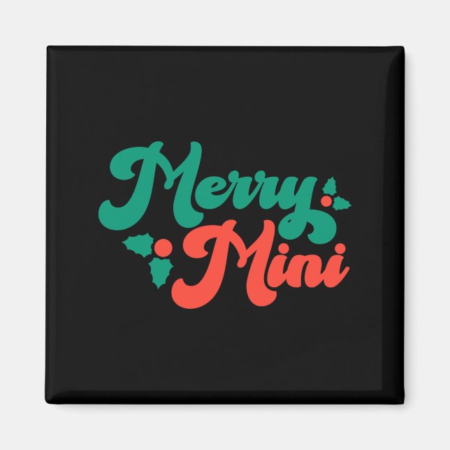 Imán Navidad Alegre Mini Cute Moderno Script Tygraphy B (Frente)