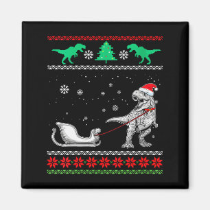 Imán Navidad Alegre Trineo Dinosaurio Mujer Feo Christ