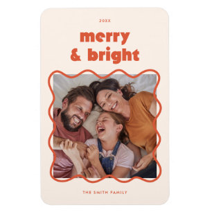 Imán Navidad Alegre y Brillante Marco Ondulado