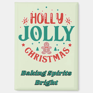 Imán Navidad Alegre y Feliz Hombre de Jengibre Retro