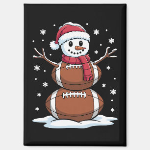Imán Navidad americano de fútbol, muñeco de nieve, depo