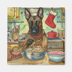 Imán Navidad Belga Malinoi: Repostería Navideña Festiva