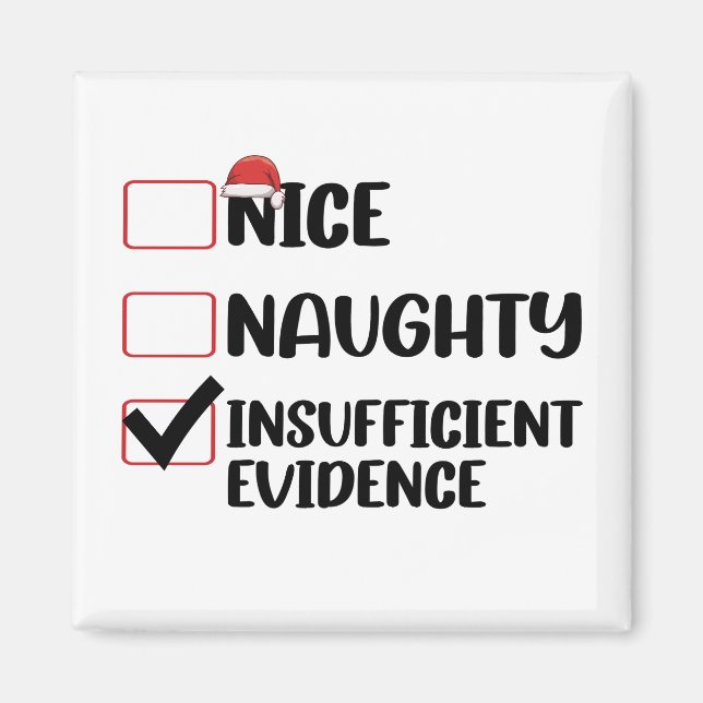 Imán Navidad Bueno Malo Evidencia Insuficiente  (Frente)