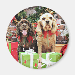 Imán Navidad - cocker spaniel - Murphy - Calvin