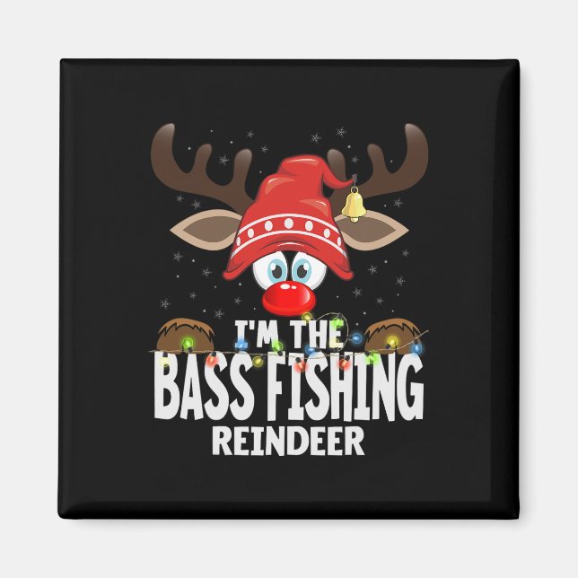 Imán Navidad Coincidente Soy El Reno De Pesca B  (Frente)