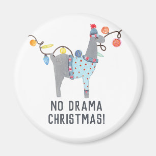Imán Navidad con tema de Llama