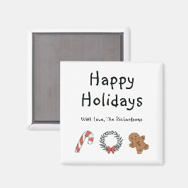 Imán Navidad Cute Minimalista Invierno Felices Fiestas