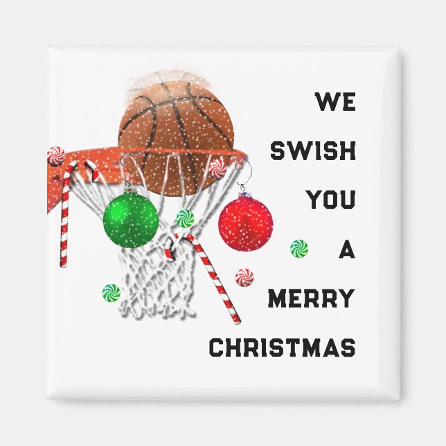 Imán Navidad de baloncesto (Frente)