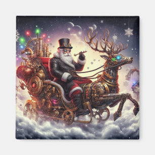 Imán Navidad de Santa/Ciervos steampunk/invierno