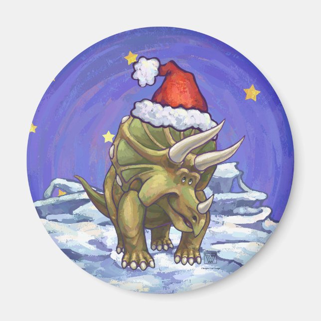 Imán Navidad de Triceratops (Frente)