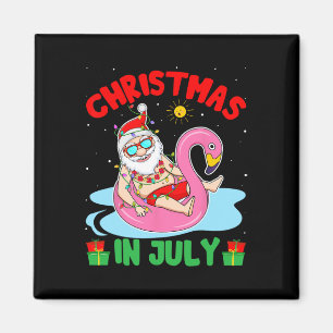 Imán Navidad de Verano en Julio - Santa Tropical Surfin