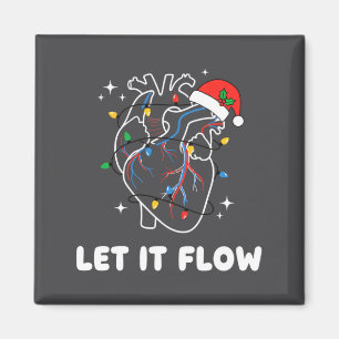 Imán Navidad Deja que fluya Corazón cardíaco Divertida