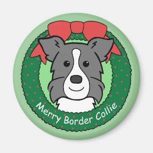 Imán Navidad del border collie