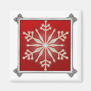 Imán Navidad del diseño del copo de nieve