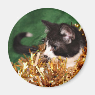 Imán Navidad del gatito del smoking