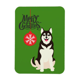 Imán Navidad del Husky Siberiano