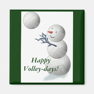 Imán Navidad del muñeco de nieve del voleibol