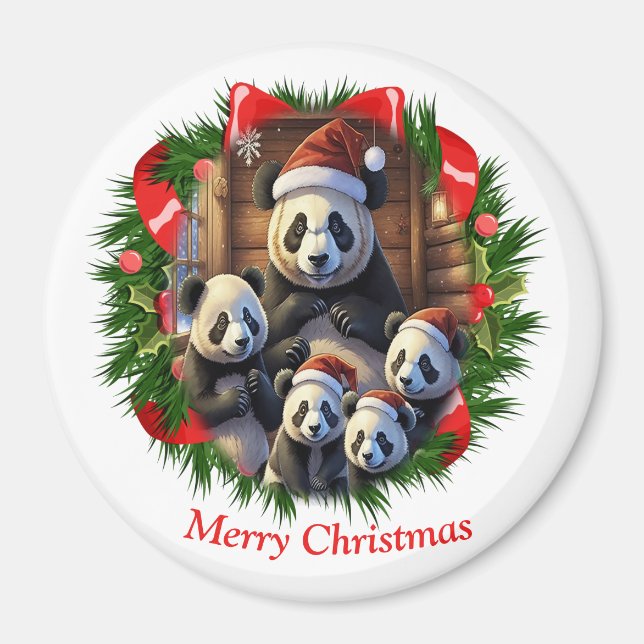 Imán Navidad del oso panda (Frente)