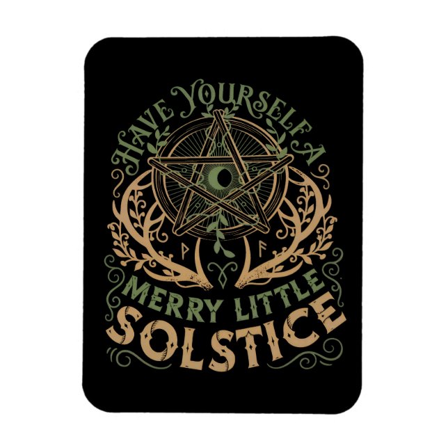 Imán Navidad del Solsticio de Invierno Yule (Vertical)