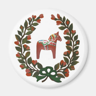 Imán Navidad del sueco de la guirnalda del caballo de