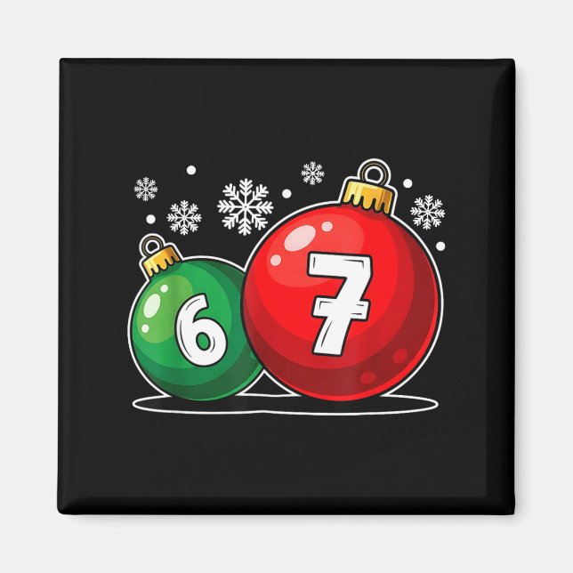 Imán Navidad Divertida 67 Seis Siete Meme Gen Alpha jer (Frente)