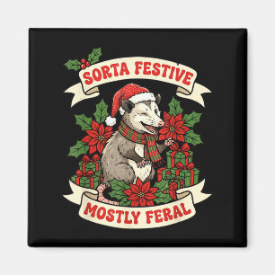 Imán Navidad Divertida de Ósumo Medio Festiva y Princip