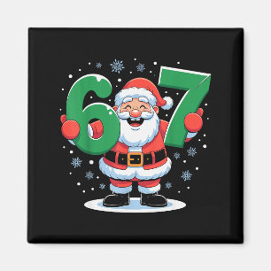 Imán Navidad divertida retro 67 meme Santa Seis Siete H