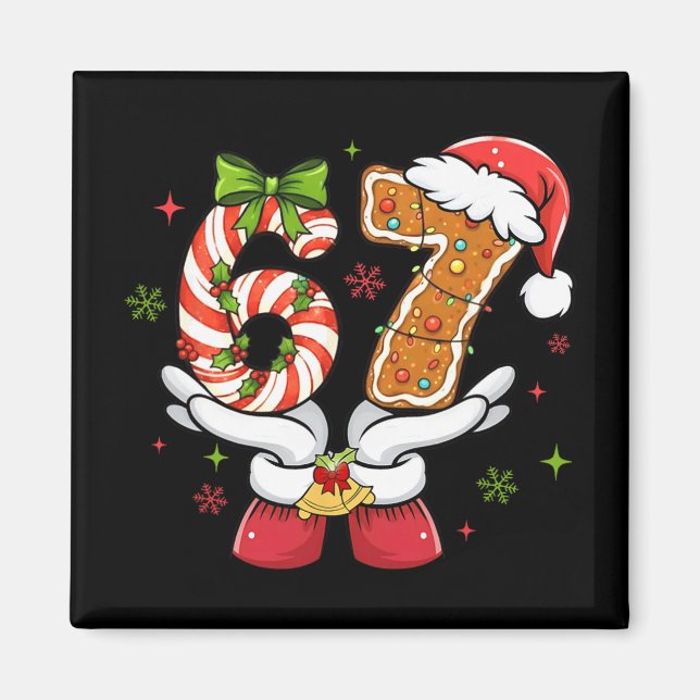 Imán Navidad Divertida Seis Siete 6 7 Meme Gen Alpha Je (Frente)