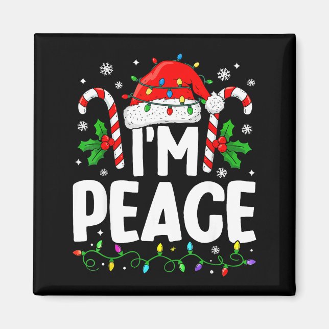 Imán Navidad Divertida Vengo En Paz Pareja Combinando M (Frente)