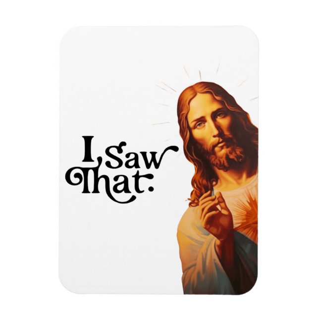 Imán Navidad Divertida, Vi a Jesús, Vi Eso (Vertical)