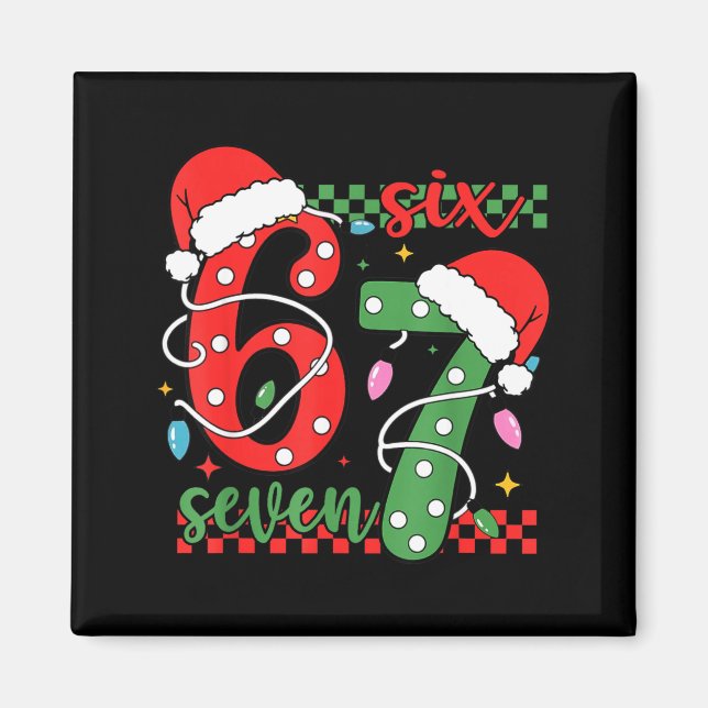 Imán Navidad Divertido Seis Siete 6 7 Meme Gen Alpha Je (Frente)