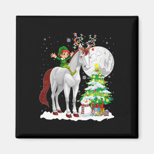 Imán Navidad Elf Montando renos Caballo Snowman Navidad