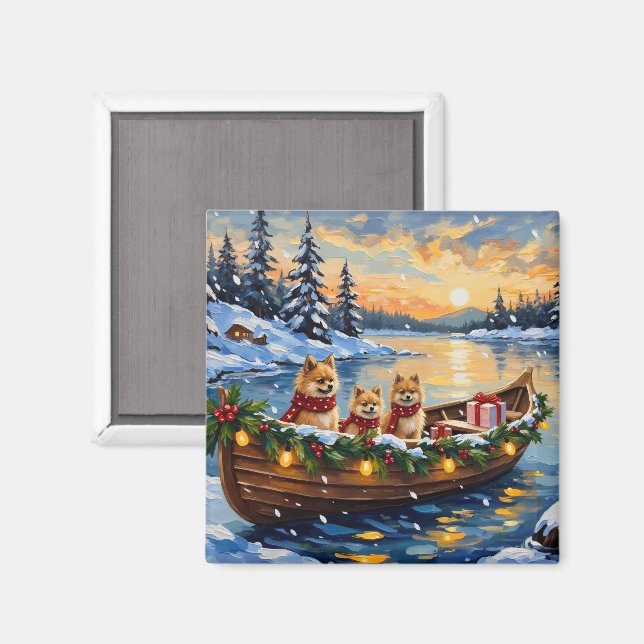 Imán Navidad en Barco Pomerania (Anverso/Reverso)