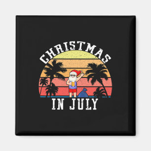 Imán Navidad En Julio Divertido Vintage Santa Verano Pl