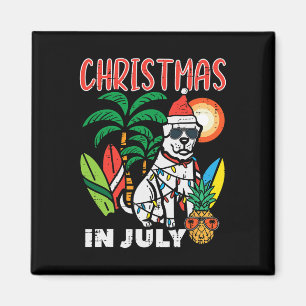 Imán Navidad En Julio Perro Amante Playa Xmas Verano Ho