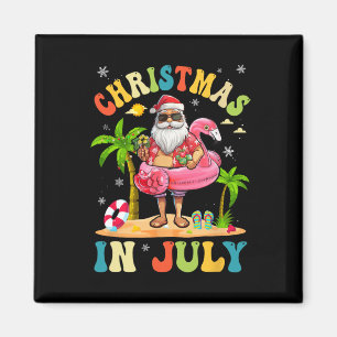 Imán Navidad En Julio Santa Divertido Verano Playa Vaca