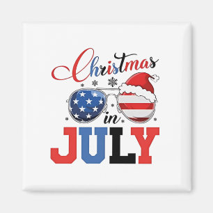 Imán Navidad en Julio Santa Divertido Xmas 4 de Julio