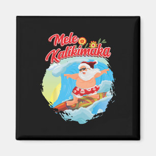 Imán Navidad En Julio Santa Hawaiano Surf Mele Kali