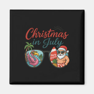 Imán Navidad En Julio Sungles Santa Flamingo Verano Va