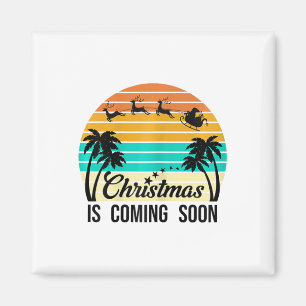 Imán Navidad En Julio Verano Diseño Divertido De Santa