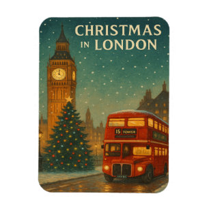 Imán Navidad en Londres – Escena festiva de vacaciones