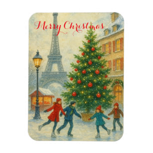 Imán Navidad en París Torre Eiffel Invierno