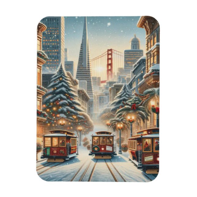 Imán Navidad en San Francisco – Golden Gate (Vertical)